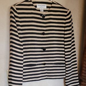Rena Rowan Black and tan Striped Blazer